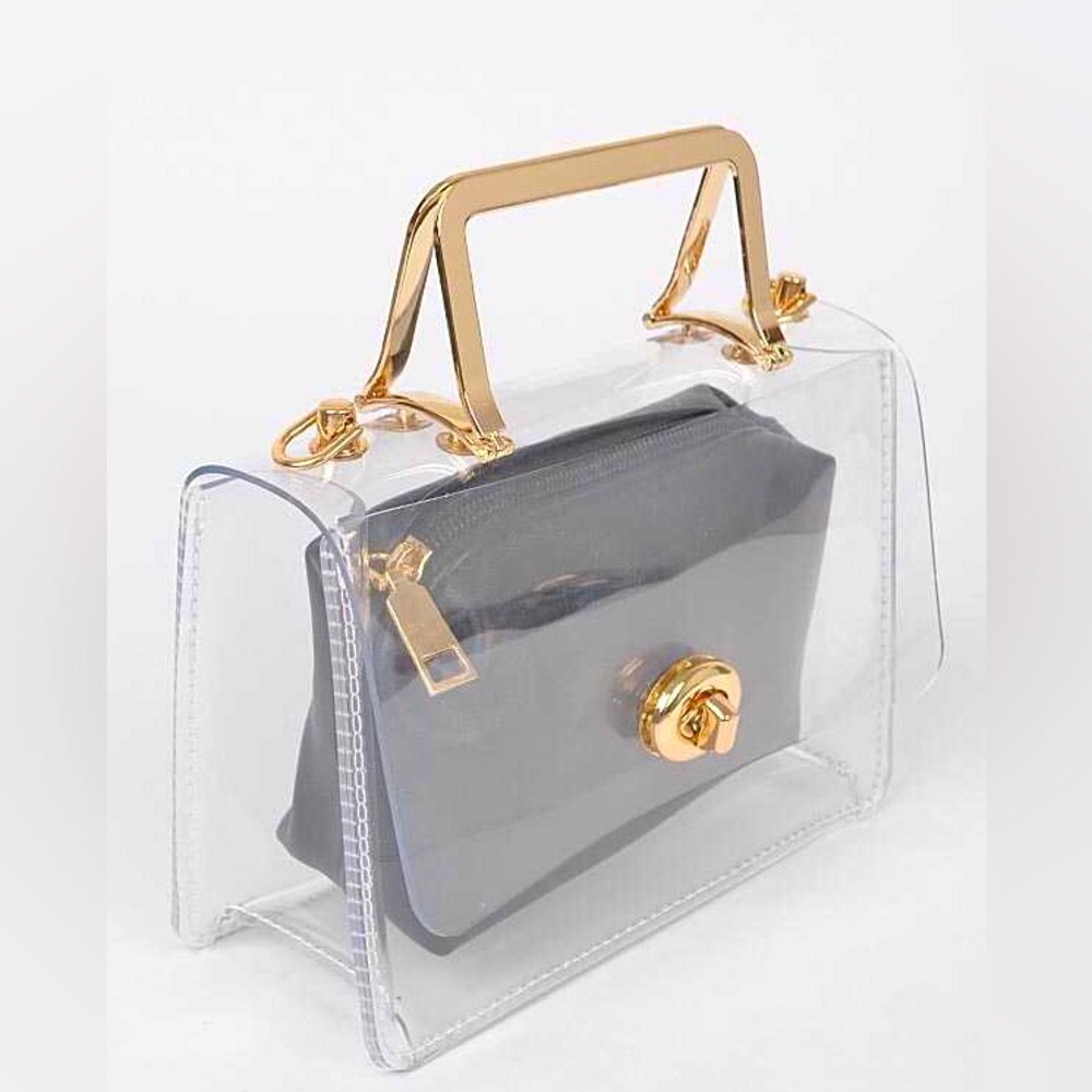 2 in 1 Convertible Clear Transparent Stadium Handbag